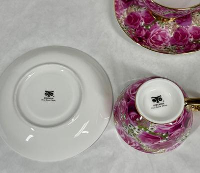 Set of 6 Stechcol Fine Bone China Teacups and Saucers