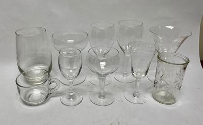 Mixed Lot of 6 clear glass beverage glasses