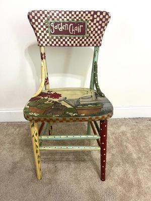 Hand Painted Wooden Accent Chair