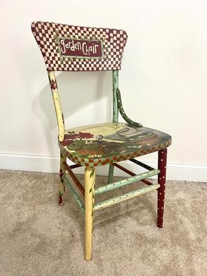 Hand Painted Wooden Accent Chair