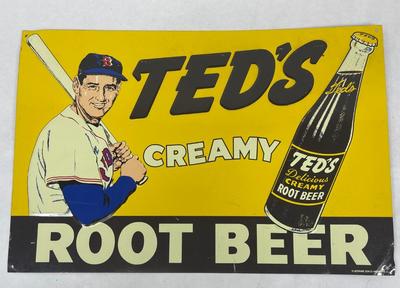 Vintage Ted's Creamy Root Beer Metal Sign