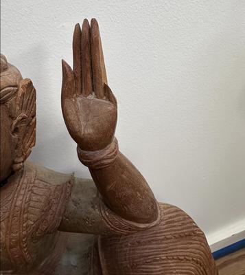 Large Hand Carved Buddhist Kinnara Goddess Statue