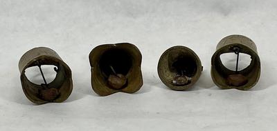 Lot of 4 Vintage Miniature Brass Bells