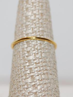 Size 6Â¼ Classic Pearl & CZ Ring on a 14k Gold Plated Band (1.0g)