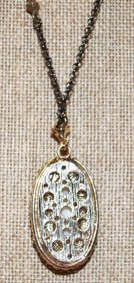 Mother-of-Pearl Style Oval Pendant (2