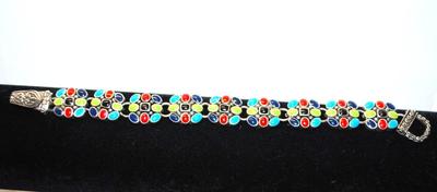 9 Clusters Each with 9 Multicolor Stones Bracelet with Magnetic Clasp 7Â½