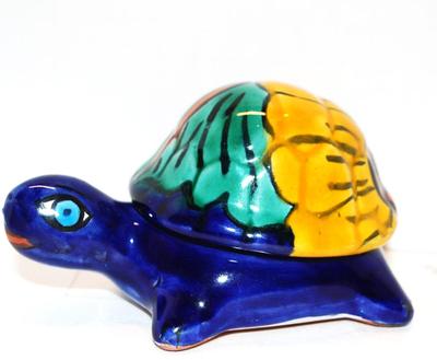 Very Colorful Handcrafted Tortoise Jewelry Trinket Box