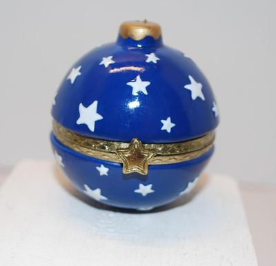 Blue Star Globe Ornament Style Trinket Box 2