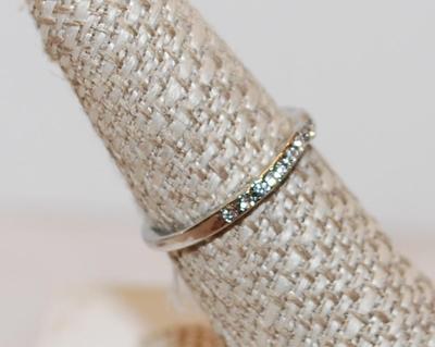 Size 7 Half-Styled Eternity Ring with all Clear Stones (1.8g)