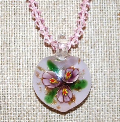 Acrylic Rounded Heart Flower Bouquet PENDANT (1½