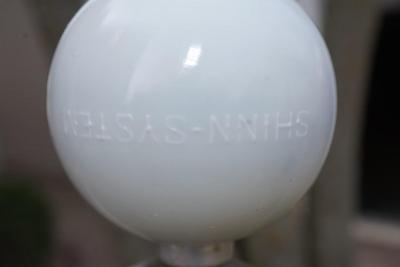 ANTIQUE LIGHTENING ROD W/ MILKGLASS BALL