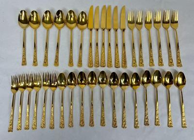 Gold Plated Flatware - settings for 6 plus extra spoons