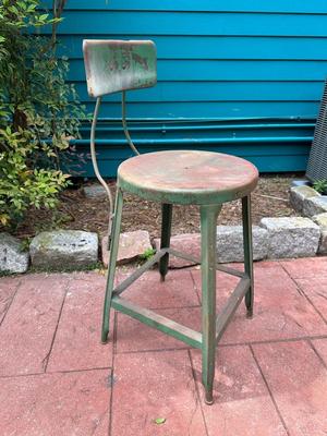 Antique Metal Shop Chair