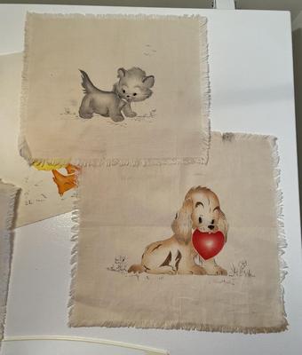 Handpainted Linen Squares