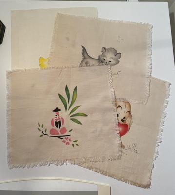 Handpainted Linen Squares