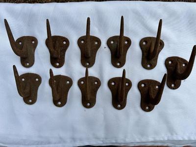 Antique Cast Iron Single Pointed Hooks (11)