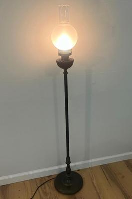 Brass & Glass Floor Lamp (D-MG)