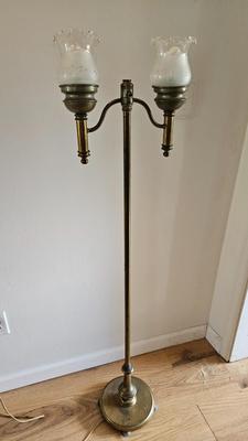 Brass Floor Lamp with Glass Shades (LR-DW)
