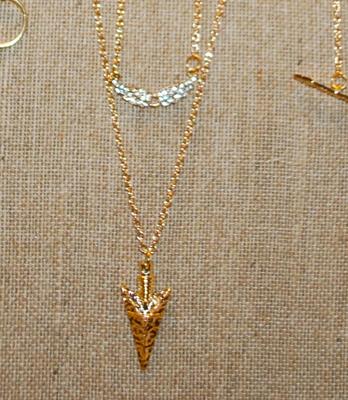 Multi-Layered Angel Wing, Spear & Arrow Rose Gold Necklace 28