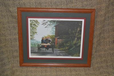 Framed & Matted "Comfortable Seating" Print Signed Daphne Krepps 206/950