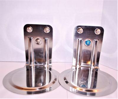 Shiny Metal Bookends Pair