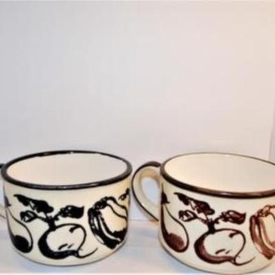 All Glass Vases 2 Pcs. & Large Vegetable Designed Cups Set of 2 & Monkey On Your Back Ceramic - Total 5 Pcs.