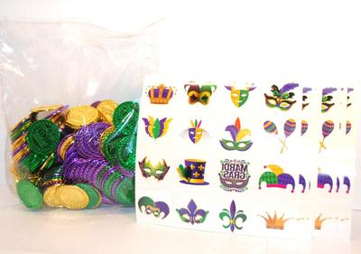 Mardi Gras Chips and Sticker Set