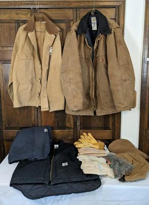 Carhartt Coats, Vest, and Hoodie w/ Gloves