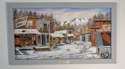 Audra Veatch 3D "Ghost Town" Mixed Media Framed Art
