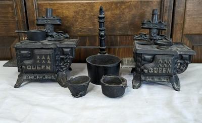 Mini Cast Iron 'Queen' Stoves and Extras