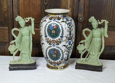 Faux Jade Statuettes and Vase