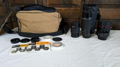 Pentax-M 80-200mm, Teleconverter, and Vivitar 135mm Camera Lenses