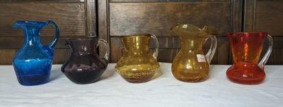 Vintage Mini Crackle Glass Pitchers