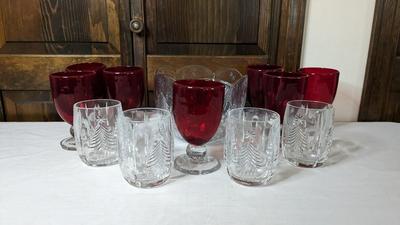 Mikasa Christmas Set with Red Goblets
