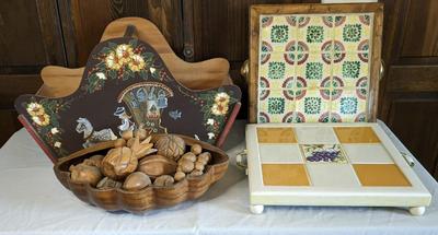 Monkey Pod Fruit Bowl and Wood Decor