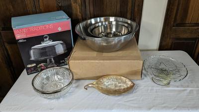 Stainless Mixing Bowls and Cake Plates