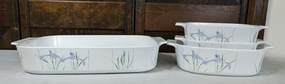 Corningware Shadow Iris Casserole Dishes