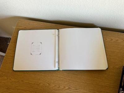 ACCO DESK, BOOKS, DVDS, THE CLAPPER, SMALL BOX OF WRITING UTENSILS, SCRAPBOOK, SCRABBLE BOARD GAME, ROCKIES CLIPBOARD AND POWER SURGE...