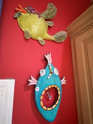 Folk Art Pair of Fish Decor