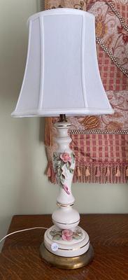 Vintage Porcelain Rose Lamp