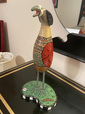 Folk Art Gourd, Signed TKC