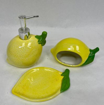 Ceramic Lemon Citrus Fruit Bathroom Accessory Decor
