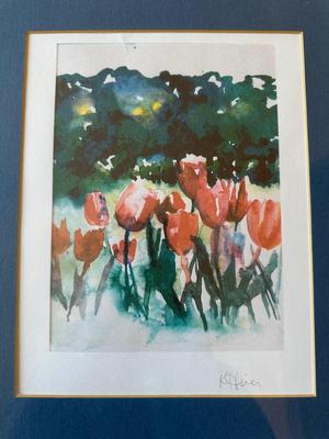 3 - FLORAL SIGNED WATERCOLOR PAINTINGS