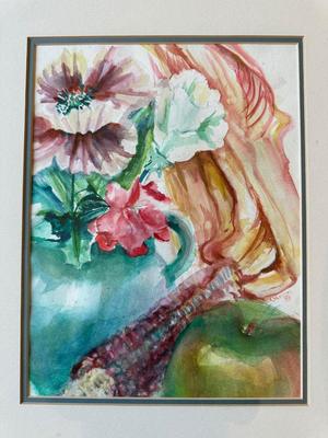 3 - FLORAL SIGNED WATERCOLOR PAINTINGS