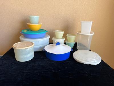 MOSTLY TUPPERWARE STORAGE CONTAINERS