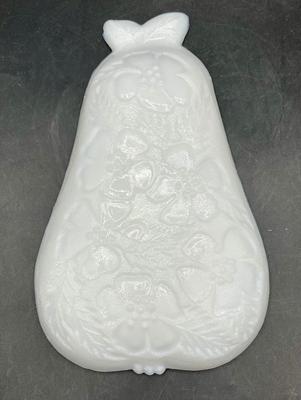 Hazel Atlas Pear Shaped Dish Milk Glass