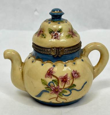 Teapot-Shaped Ceramic Trinket Box
