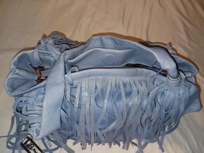 B MAKOWSKY LEATHER PURSE WITH FRINGE