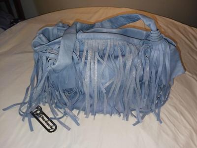 B MAKOWSKY LEATHER PURSE WITH FRINGE