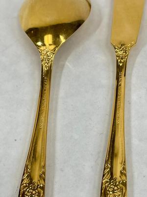 Gold Tone fork and serving knife